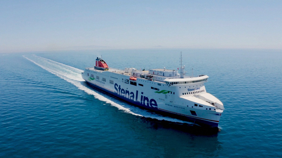 Die Stena Baltica auf der Ostsee, eine der beiden Fähren zwischen Ventspils und Nynäshamn.