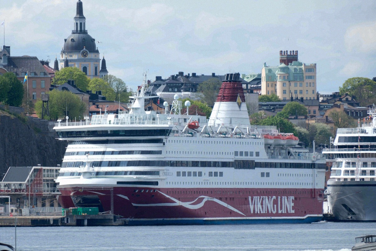 Die Viking Cinderella am Kai in Stockholm.