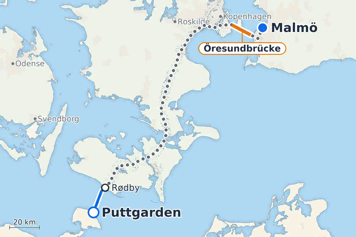 Puttgarden - Rødby + Öresundbrücke